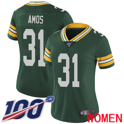 Green Bay Packers Limited Green Women 31 Amos Adrian Home Jersey Nike NFL 100th Season Vapor Untouchable